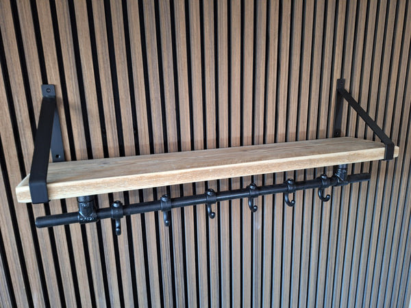 Black Scaffolding Tube Coat rack with top shelf