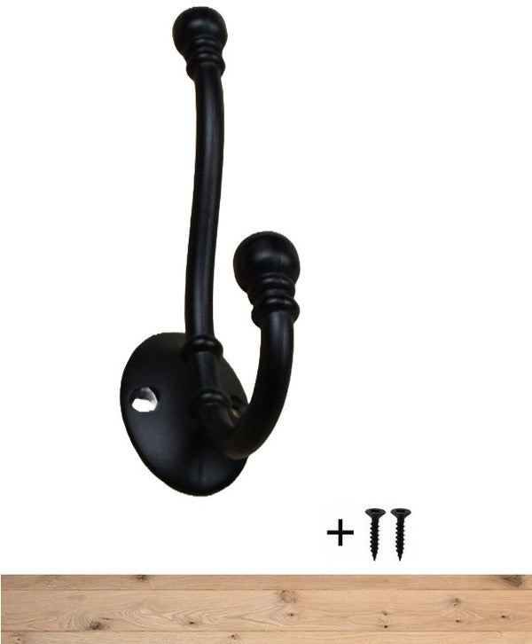 Coat hook Black including screws | Coat hook | Hanging hook