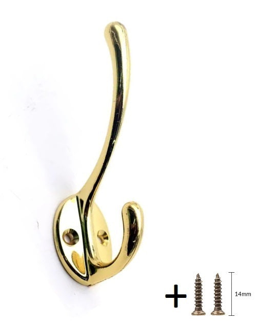 Coat hook including screws | Gold | Hanging hooks | Coat hook