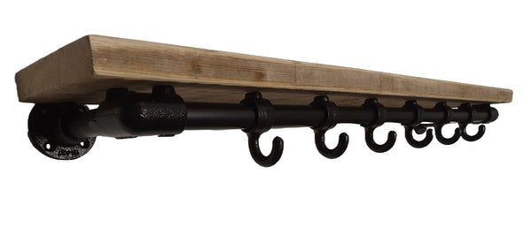 Black Scaffolding Tube Coat rack with top shelf