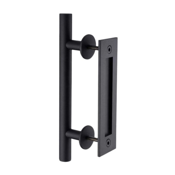 Double Sliding Door Handle Black 30cm