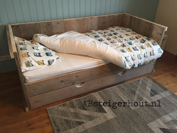 Steigerhouten kajuit bed "Dex"